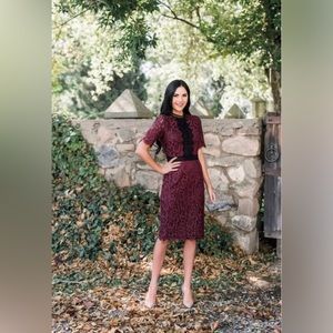Rachel Parcell Burgundy Lace Sheath Dress XS